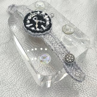 Crochet Watch Silver Black