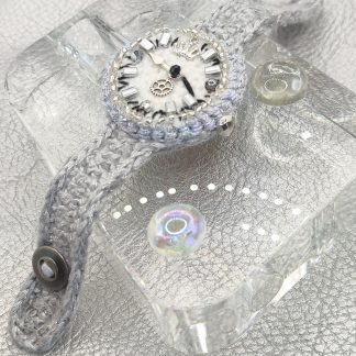 Crochet Watch Silver White