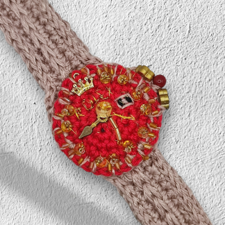 Crochet Watch Bracelet - Red
