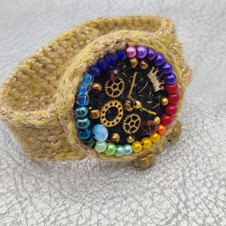 Crochet Watch Bracelet - Gold