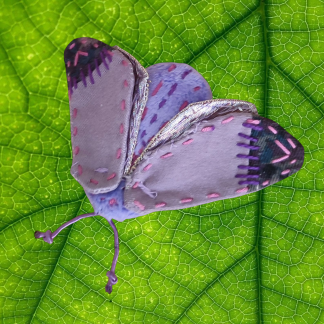 Moth brooch - purple