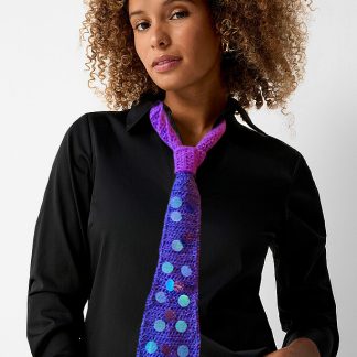Fashionable Crochet Tie - Purple
