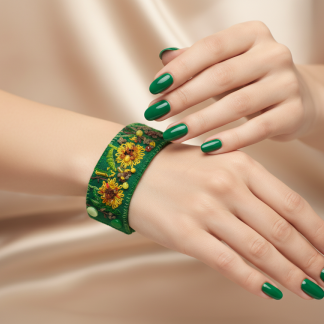 Sunflowers Bracelet Embroidered
